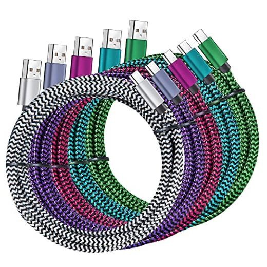 USB Type c Cable, 5 Pack (6FT) Nylon Braided USB C Cables 3A Fast nylon