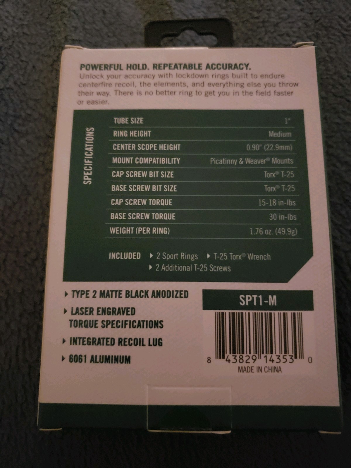 Vortex sport Rifle Scope Rings Medium Height