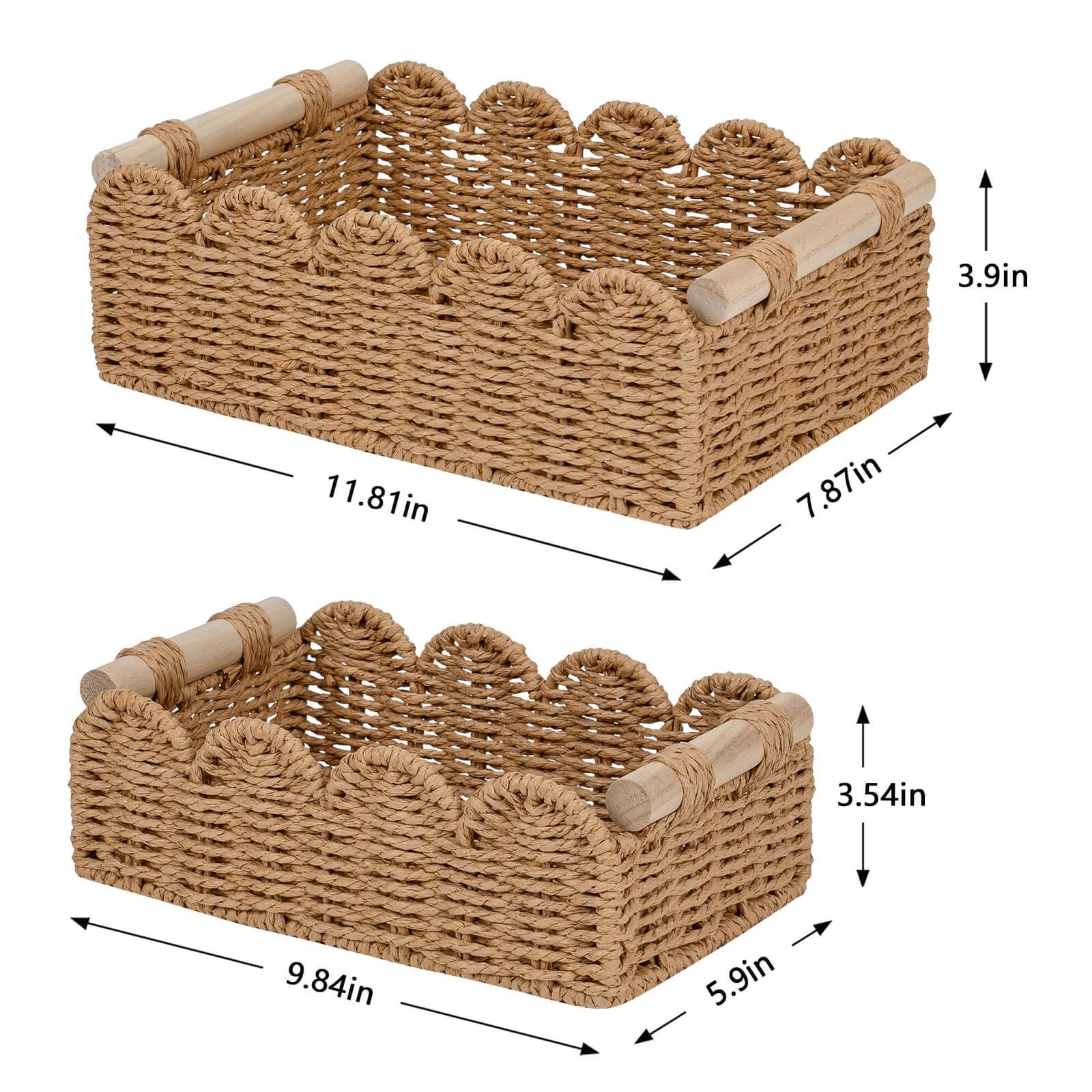 Scalloped Storage Basket for Over Shelves