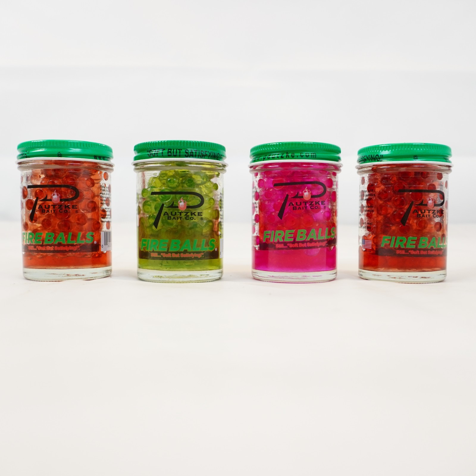 Pautzke Fire Balls Lot of 4 Trout Steelhead Bait - Pink Shrimp, Garlic, Red 1.5o
