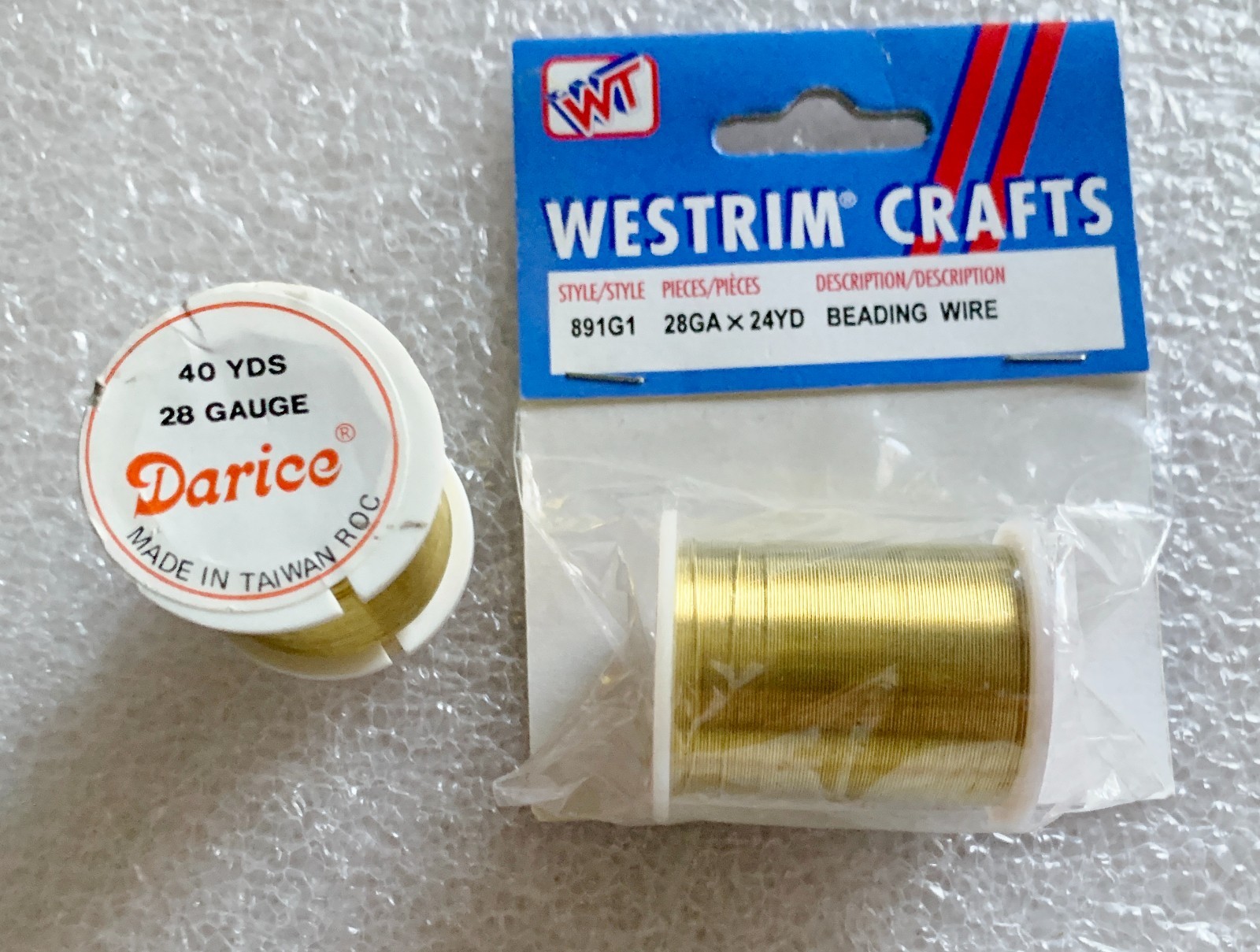 2 New Spools Gold Craft Wire 28 Gauge-- 192' Total -Jewelry & Beading Wire