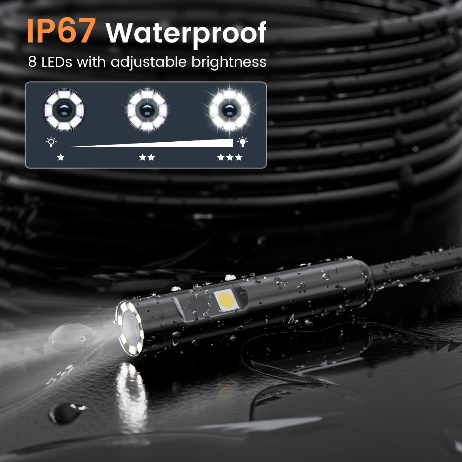 Endoscope Camera with Light: 4.3" 1080P HD Dual-Lens Inspection Borescope Camera