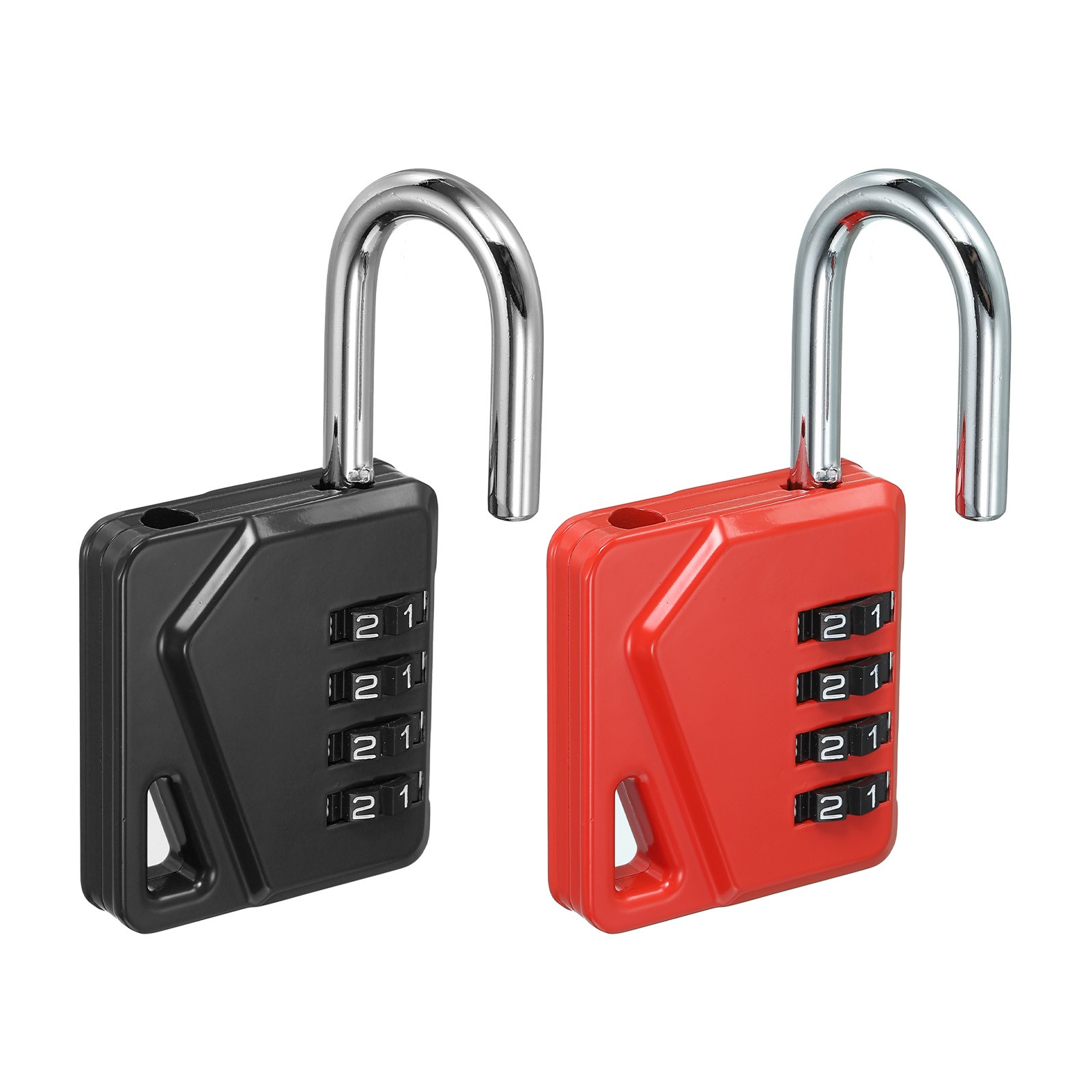 4 Digit Combination Padlock, Zinc Alloy Resettable Combination Lock Black Red