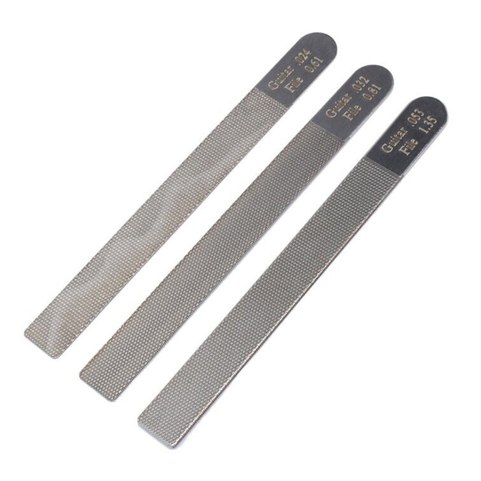 3Pcs Stainless Steel Long Handle Guitar File Tool(0.24-0.61/0.32-0.81/0.53-1.35)