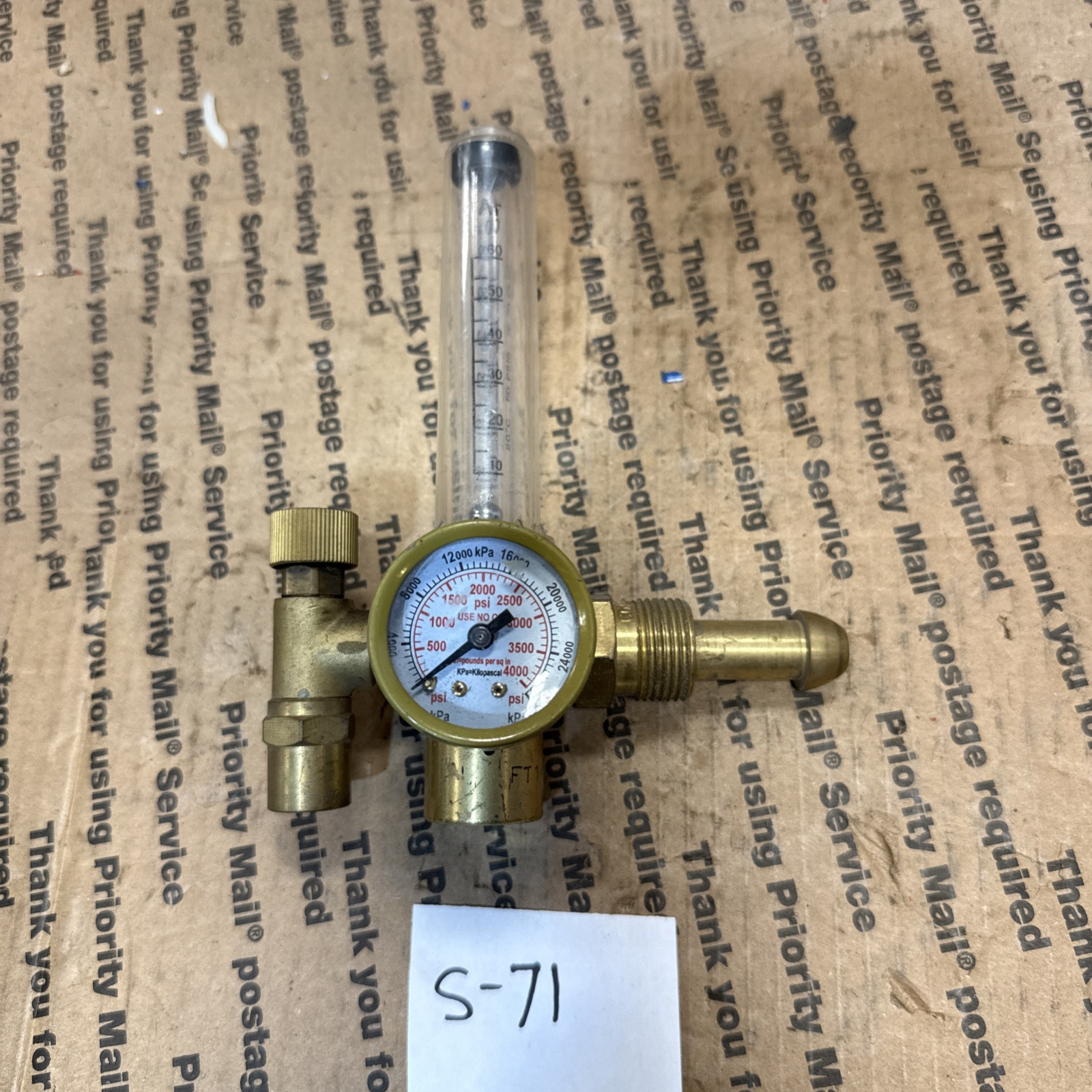 Southweld SW-100AR Flowmeter Argon Regulator Used With Engraving Marks