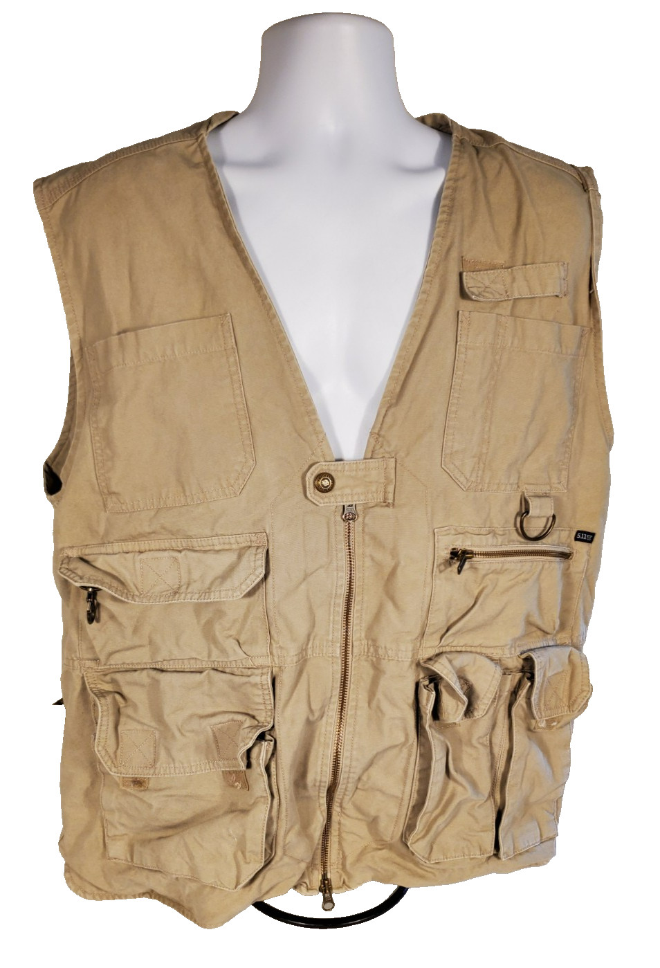 5.11 Tactical Series Mens XL Vest Hunting Fishing Beige Tan 109614 (D2)