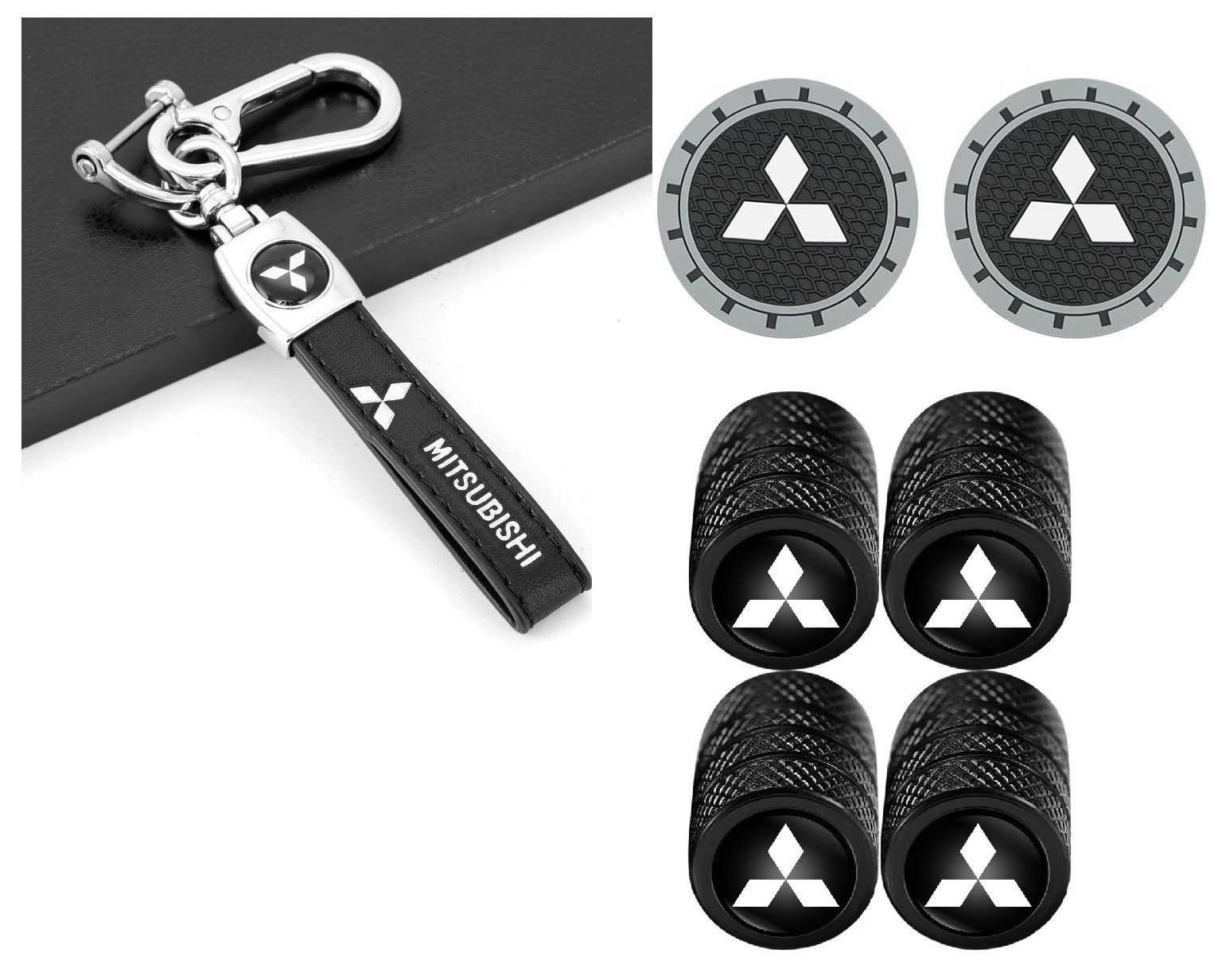 LLAVERO DE CUERO PARA AUTO DE MARCA MITSUBISHI
