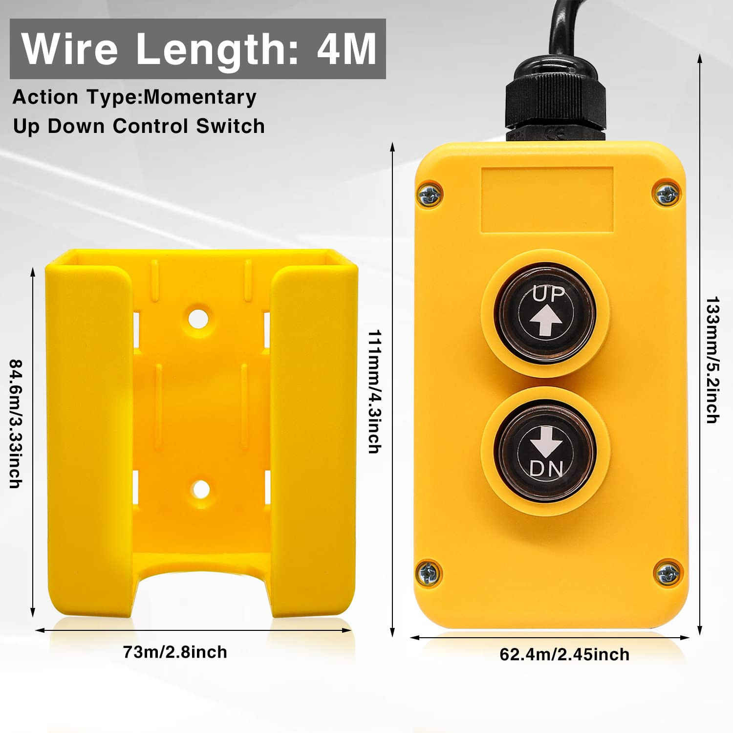 4 Wire Dump Trailer Remote Control Switch 12V DC - Industrial Pushbutton Up Down