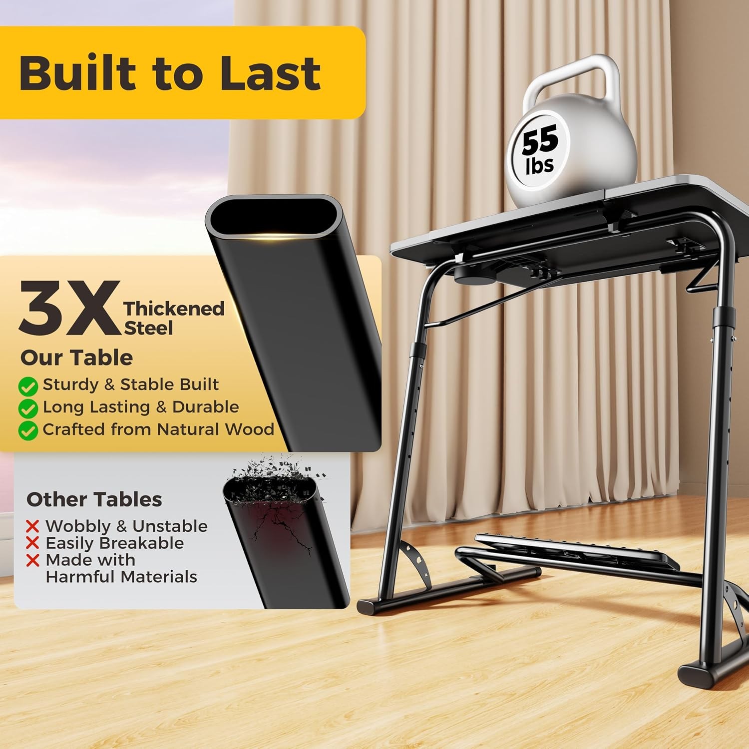 Upgraded Folding TV Tray Table - Extra Large & Sturdy Laptop Table for Couch