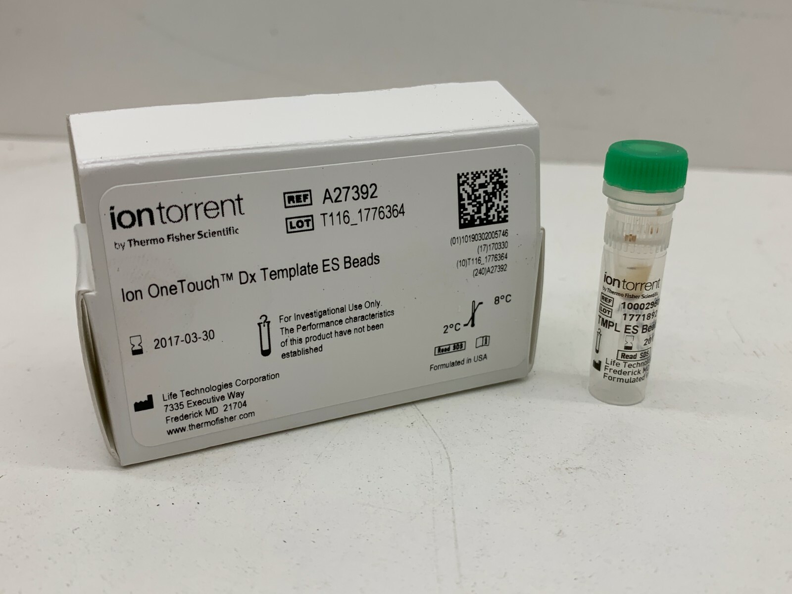 IonTorrent A27392 Ion OneTouch Dx Template ES Beads, Expired 2017