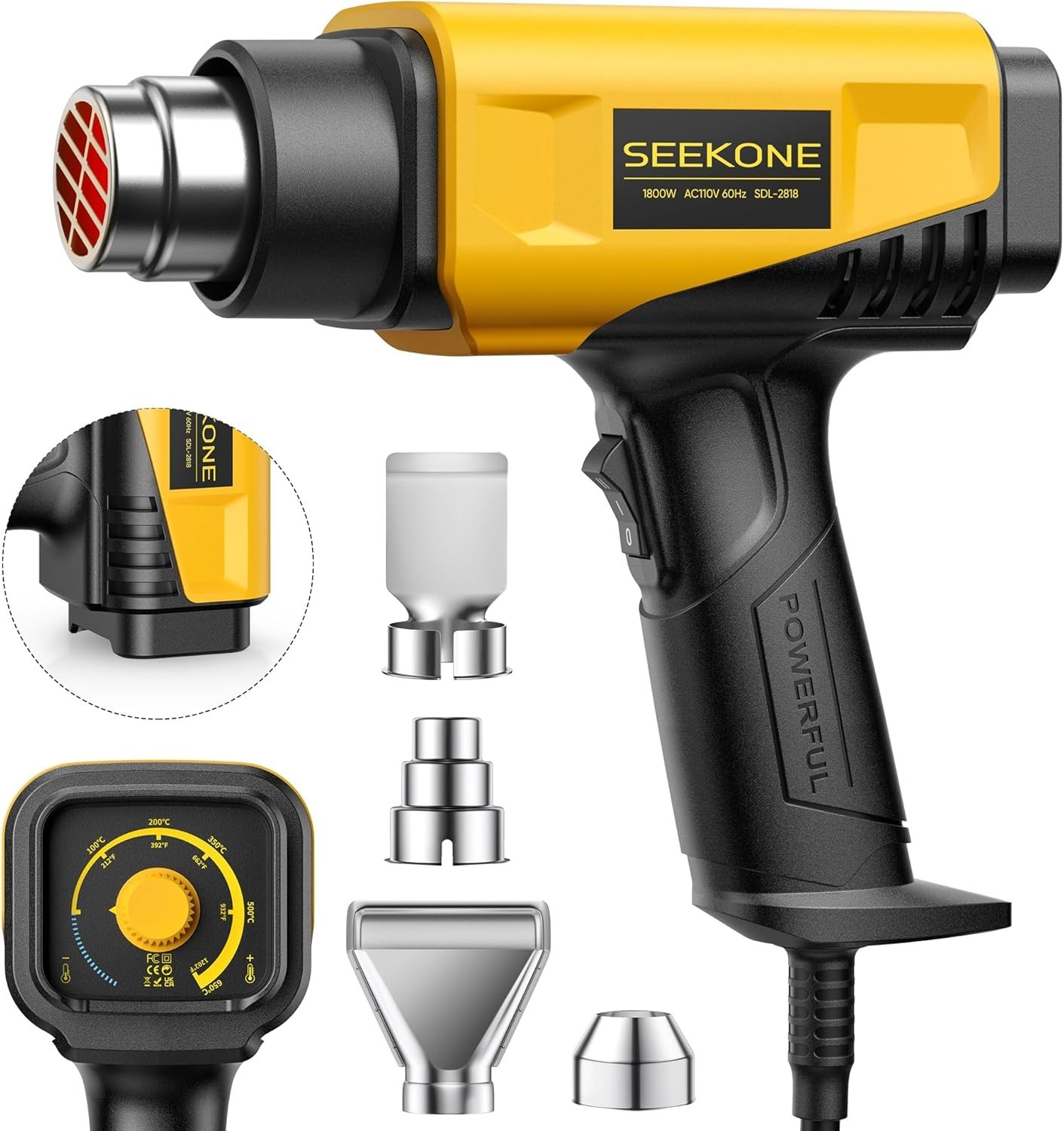 Pistola De Calor 110V Para Trabajo Pesado 1800W De Aire Caliente Nuevo