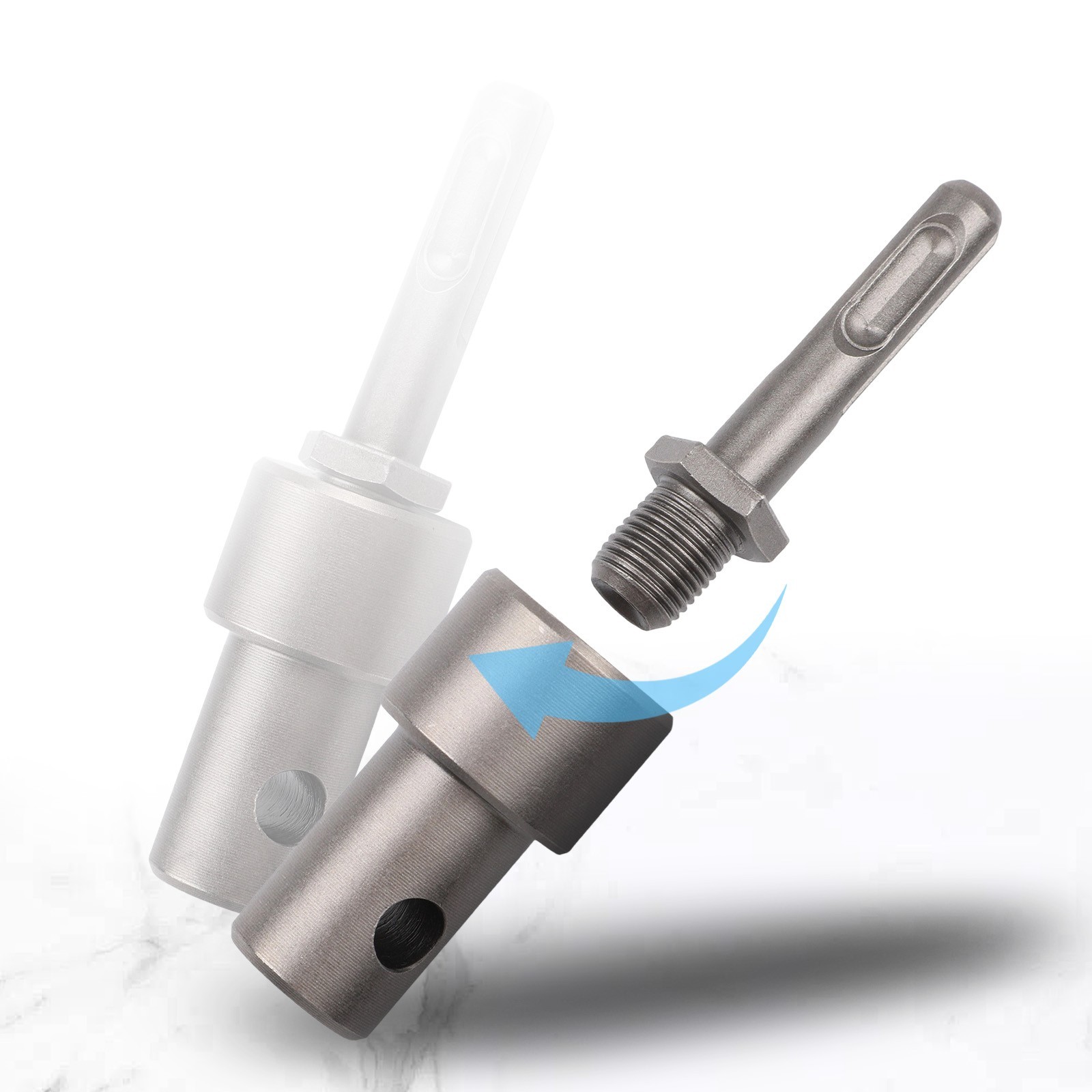 4 Interface Earth Auger Adapter Tool Compatible with Hammer Machine Drill