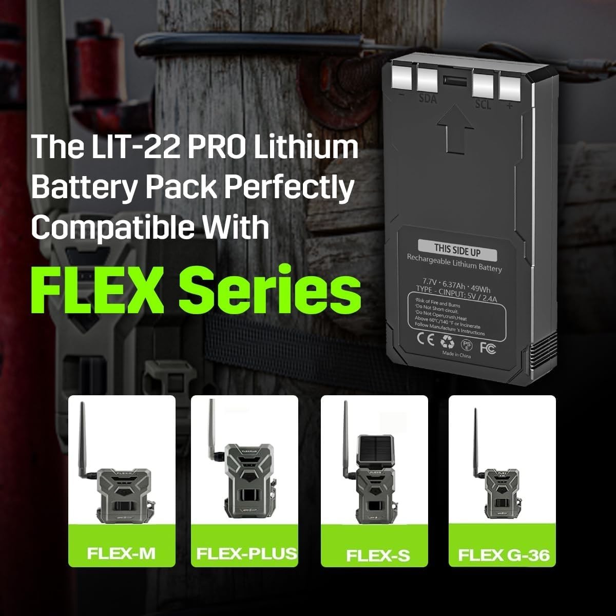 2X LIT-22 Battery Compatible for SPYPOINT Flex-M Flex-Plus Flex-S Trail Camera