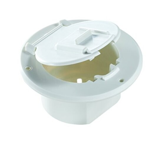 B120, Round Electrical Cable Hatch, Basic, Replaceable Lid, 4.3 Polar White