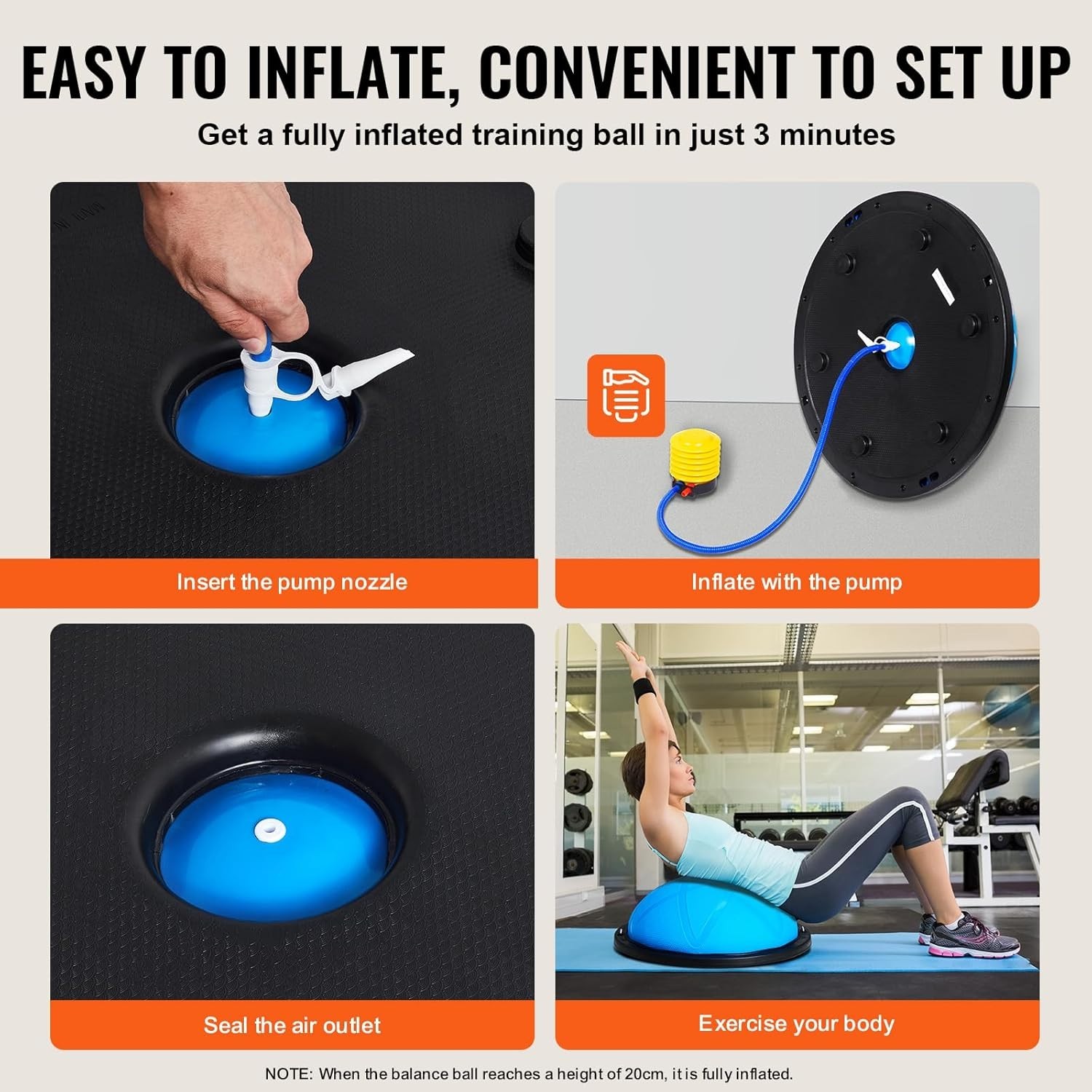 23/26 inch Balance Ball Trainer, 1500lbs Capacity Stability Ball, Yoga Ball w...