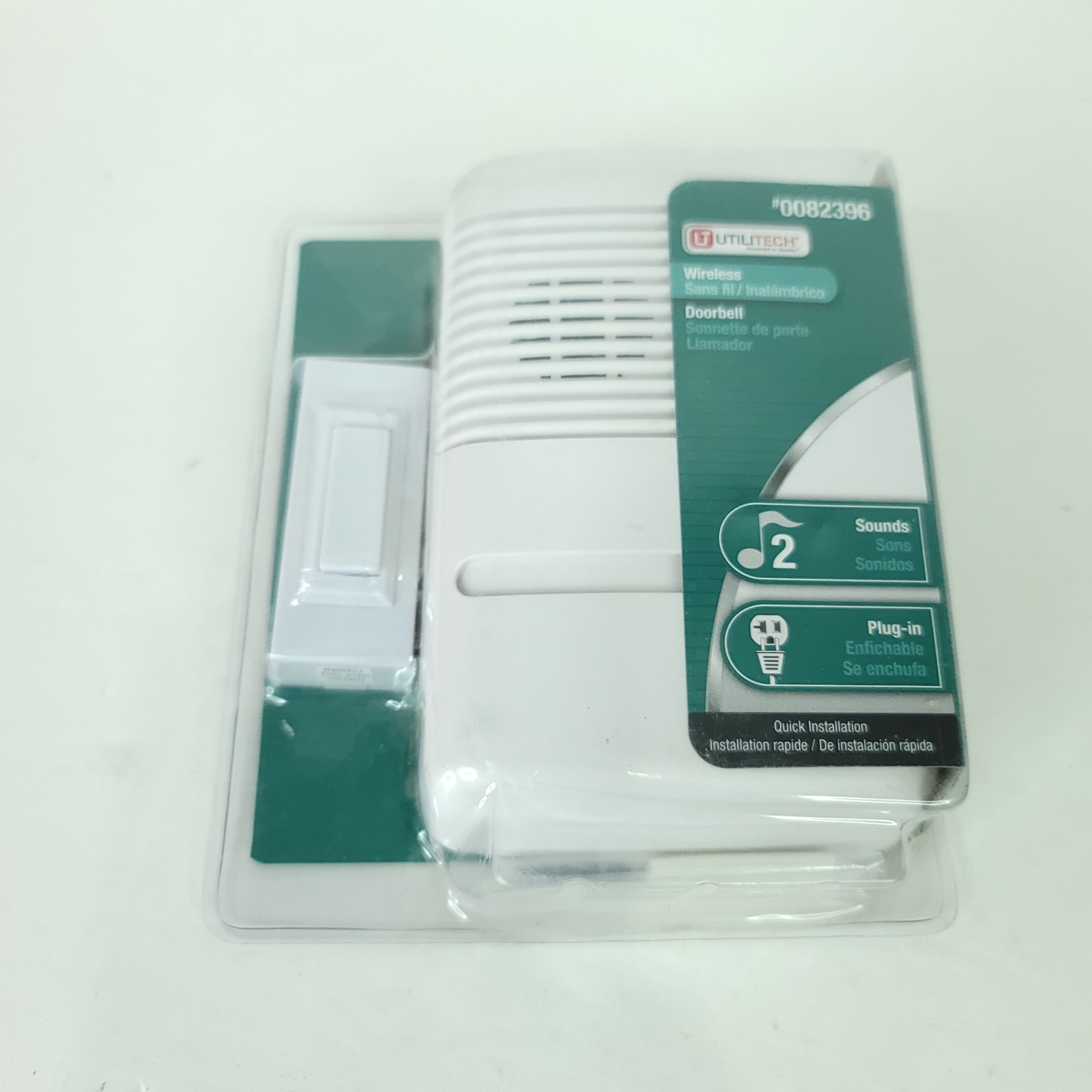 Utilitech Wireless Doorbell Plug-in 75' Range 2 Sounds #0082396 NEW Sealed
