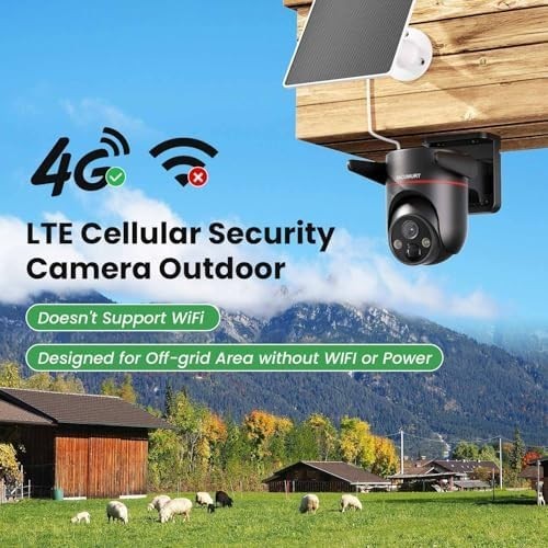 No WiFi Needed 4G LTE Wireless Security Camera with 2K HD Color Night Vision