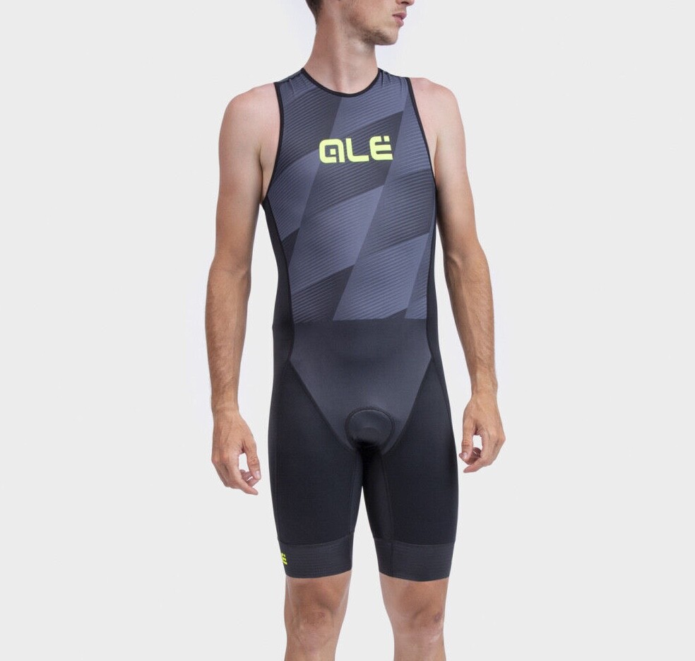 Ale Triathlon Back Zipper Skinsuit Kaula Olympic Tri S/less |Black-Men|BRAND NEW