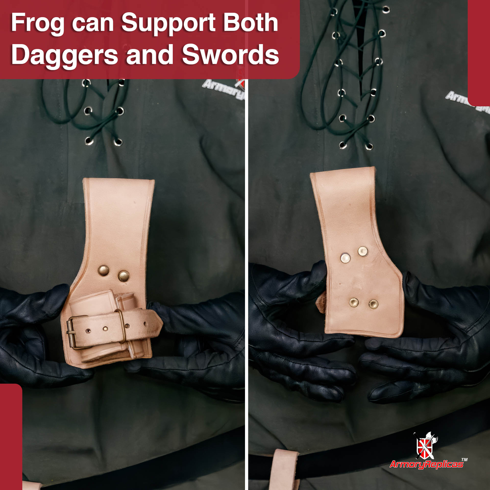 Adjustable Medieval Leather Sword Frog Dagger Holster FOR Renaissance Fair& LARP