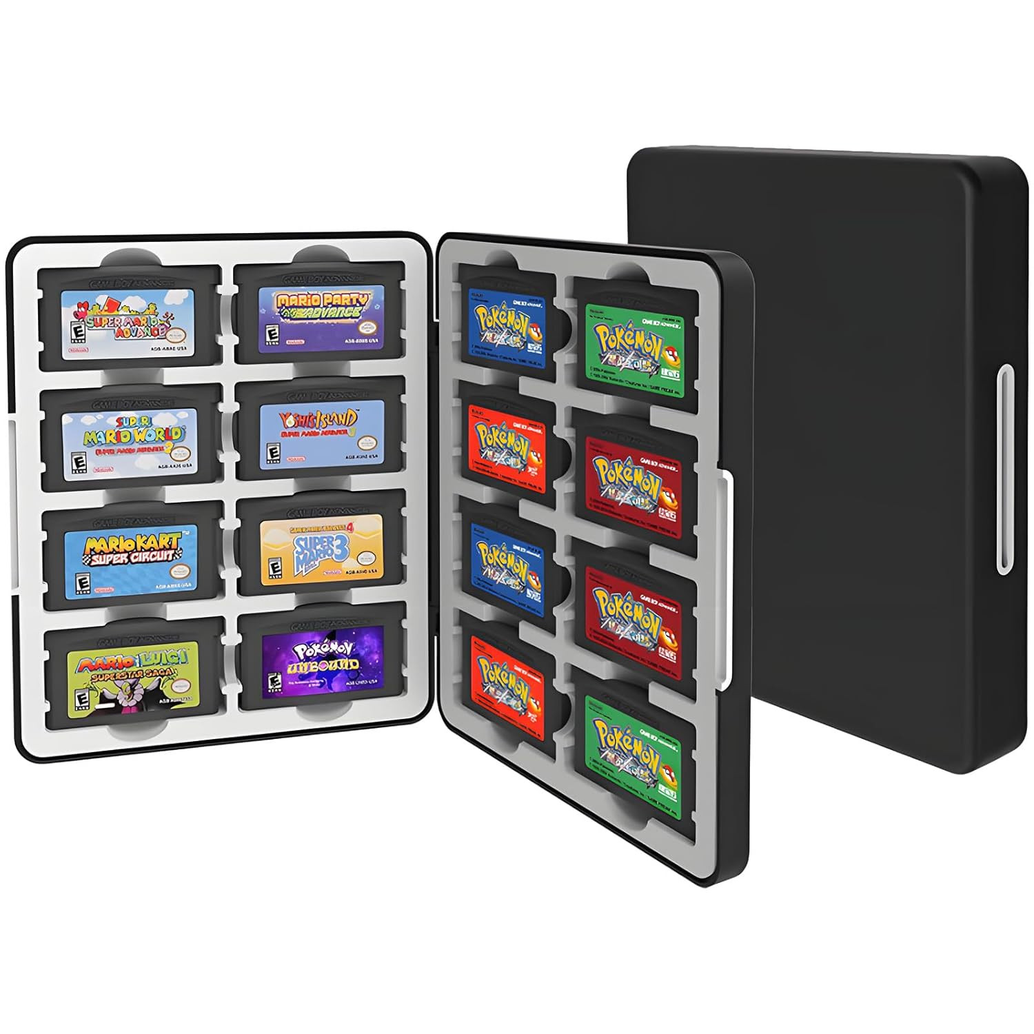 GBA Game Case Compatible with Game Boy Advance, Holds 16 GBA Game Cartridges, Si