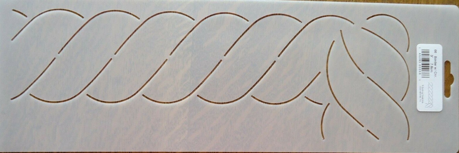 Stencil Quilting Rope Border with corner  3" 7.6cm 66 QC quilt crafts template