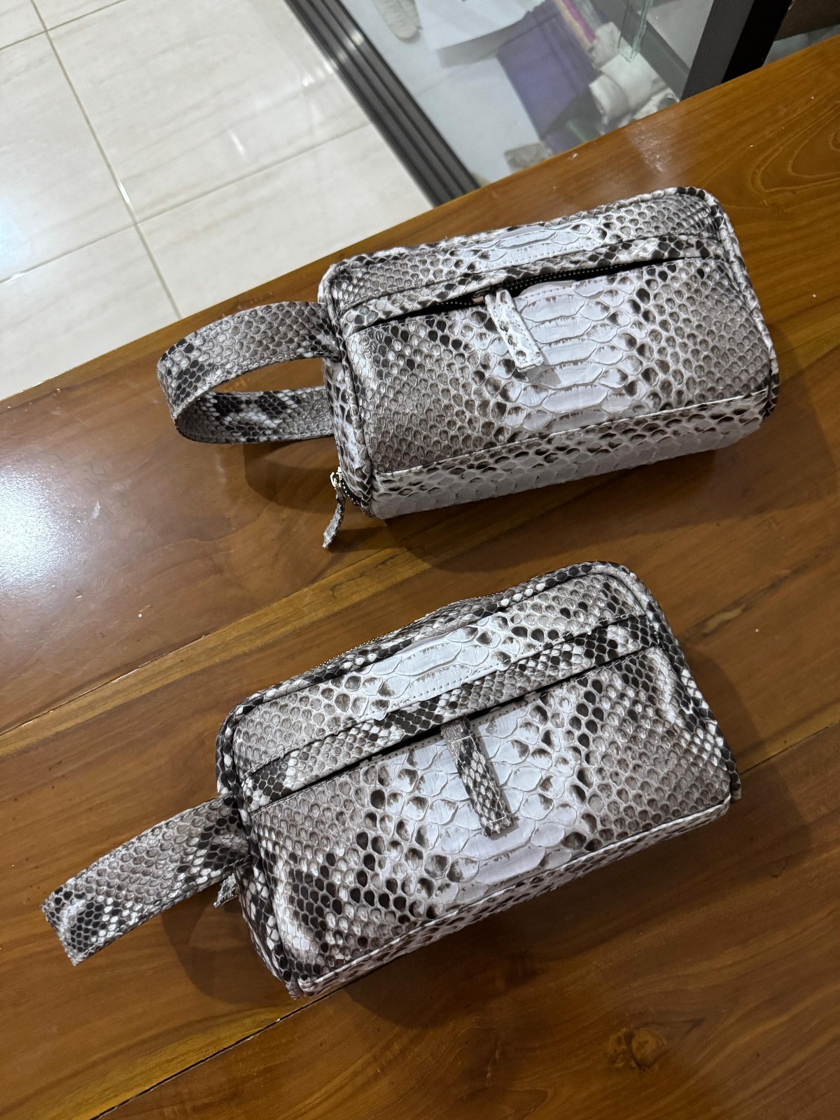 Presale Genuine Phyton Skin Leather Pouch Clutch Hand Bag Traditionally Handmade