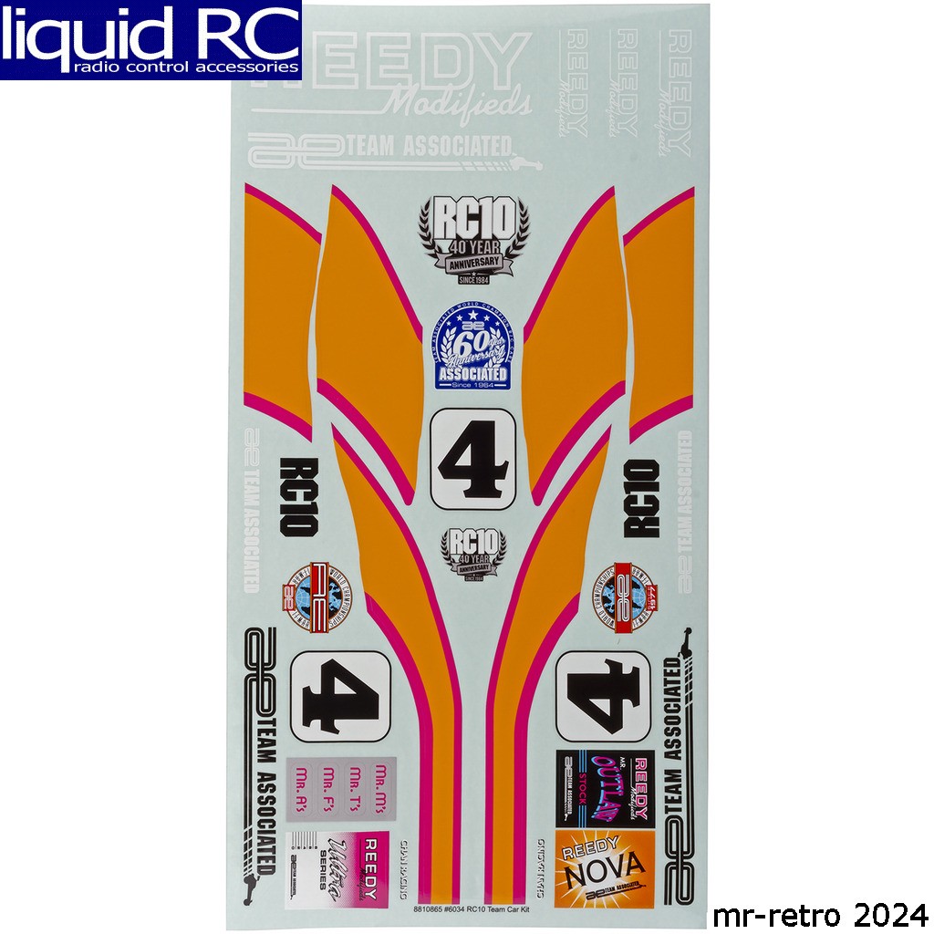 Associated 6120 RC10 Team Car Kit Decal Sheet