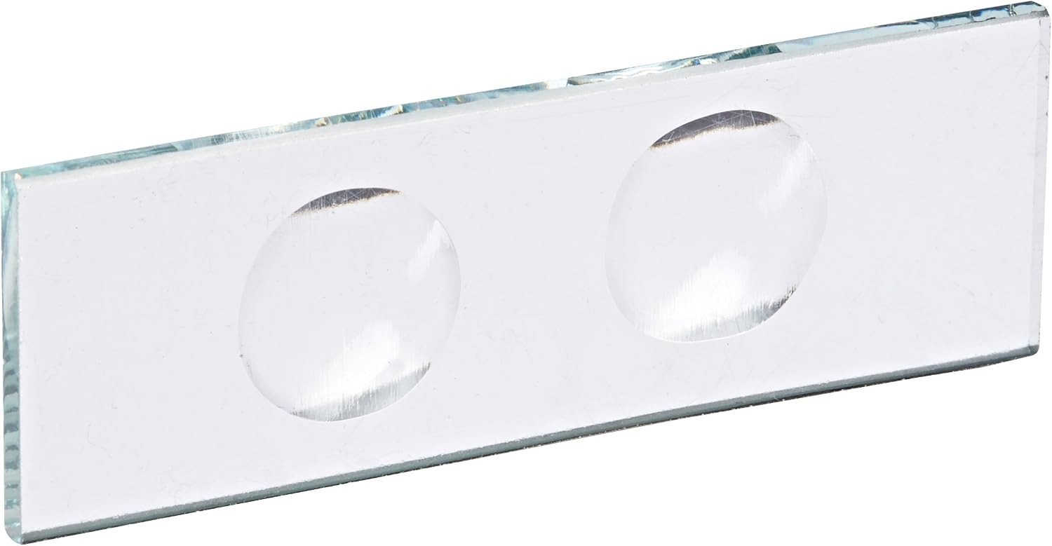 United Scientific™ CSTK02 Concavity Glass Slide, 3mm Thick, 2 Concavities, 75mm