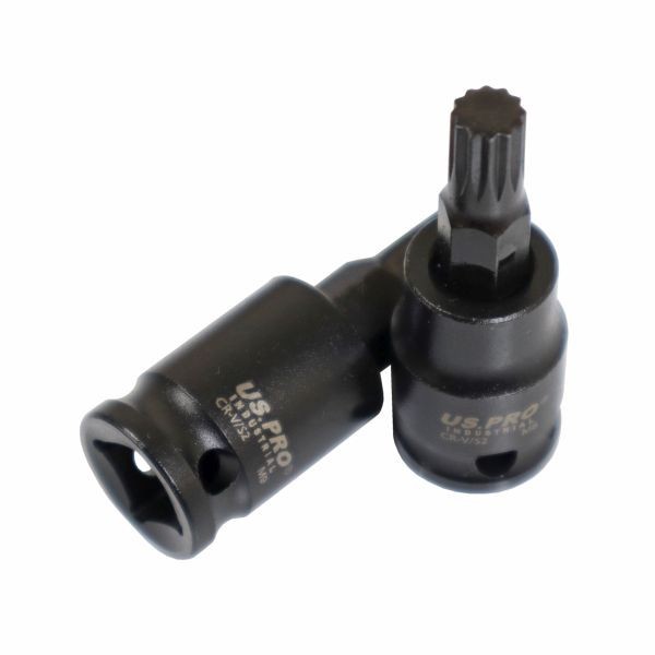 US PRO 31pc Impact Hex Torx Spline Bit Socket Set 3/8 Drive Short Reach Sockets