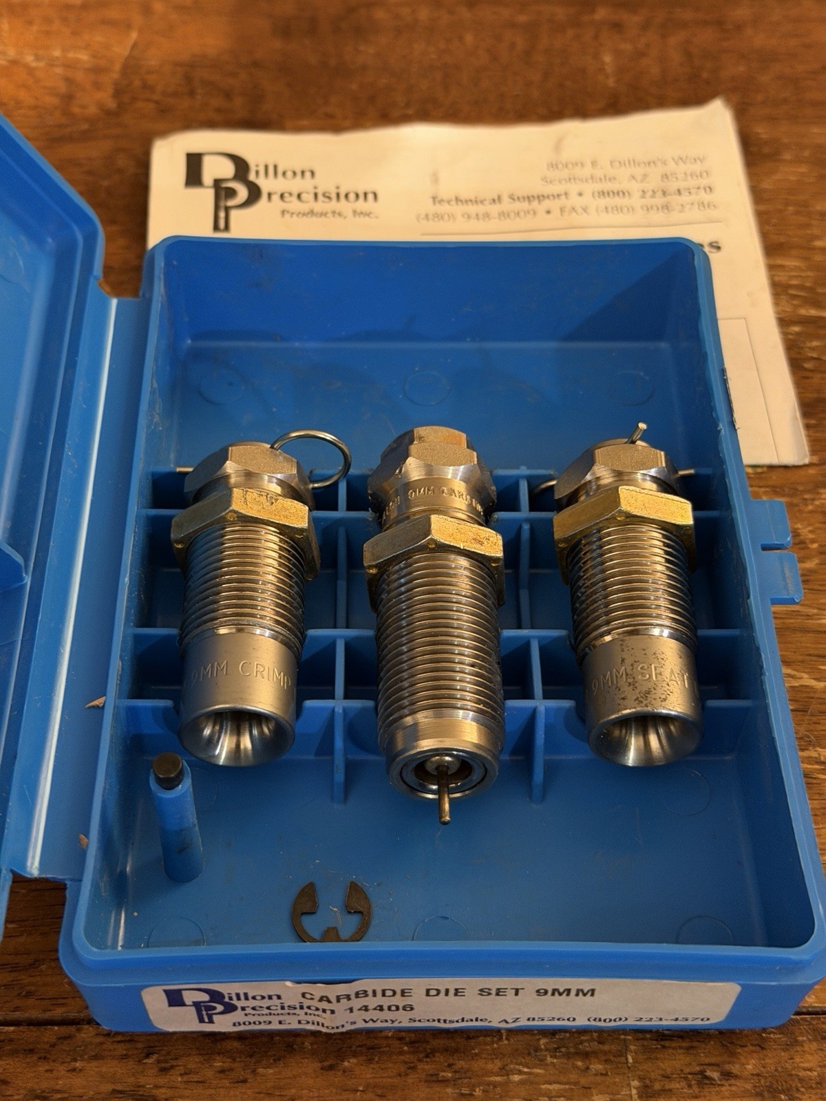 Dillon Precision 9 MM Carbide Die Set 14406 - 550 650 750 1050