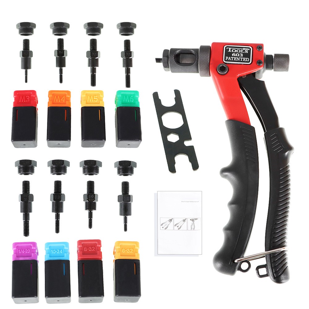 Rivet Gun Kit Rivnut Thread Setting Tool Nut Setter Nutsert Metric Rivet Tool 8"