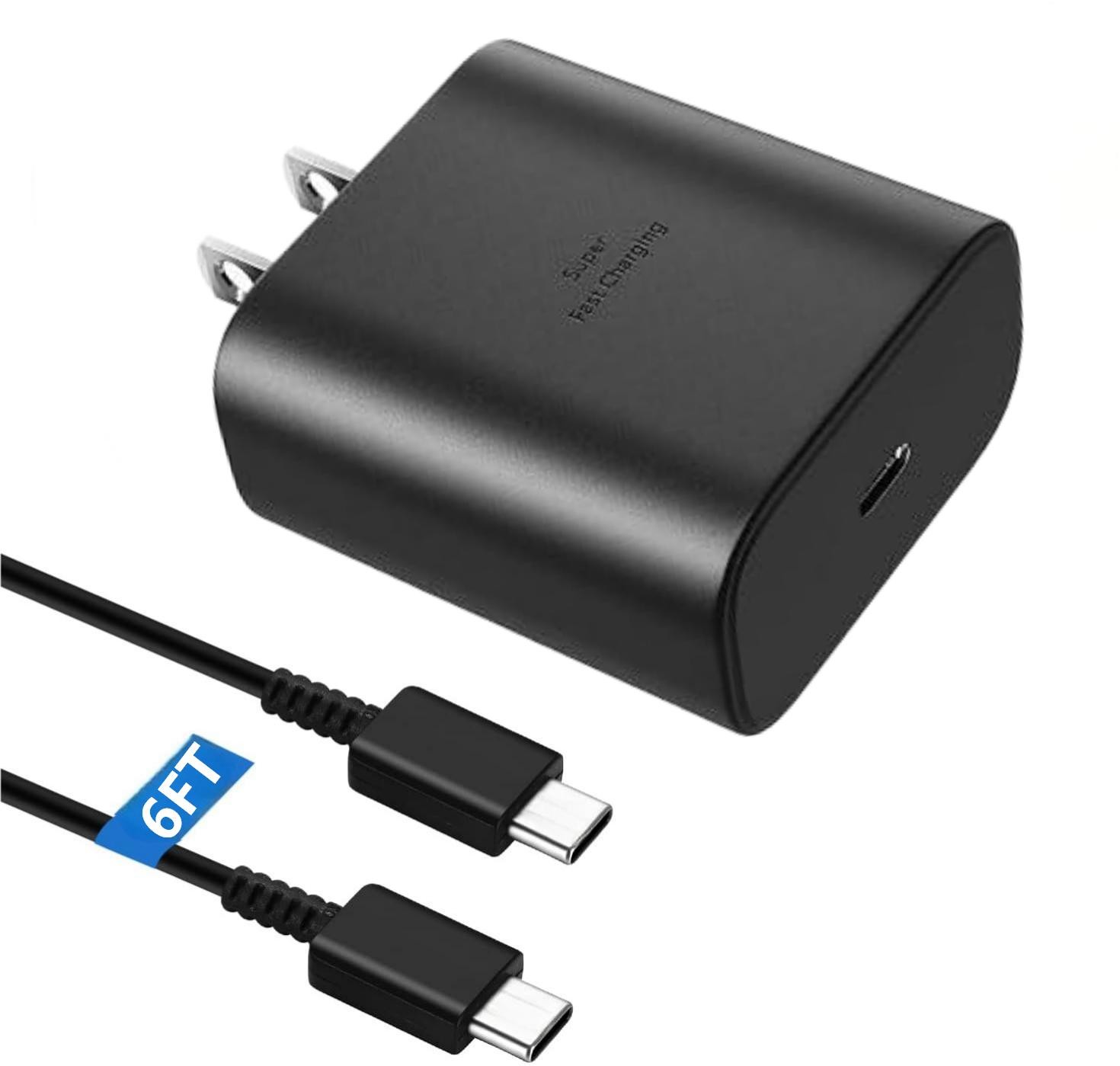 45W Type C Charger 6ft Fast Charging Cable / Charger Block for Samsung iPhone,US