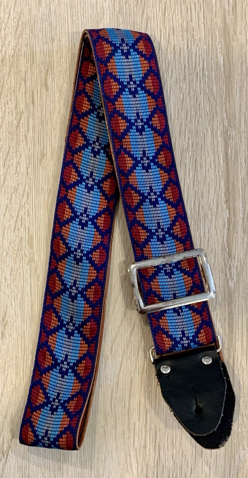 Vtg 70's Cortley ACE Style Woven Guitar Strap Made in USA
