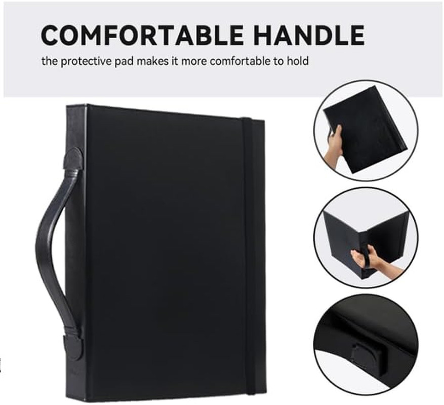 Choir Music Folder with Handle & Strap - Professional Black Choir Folder for Sta
