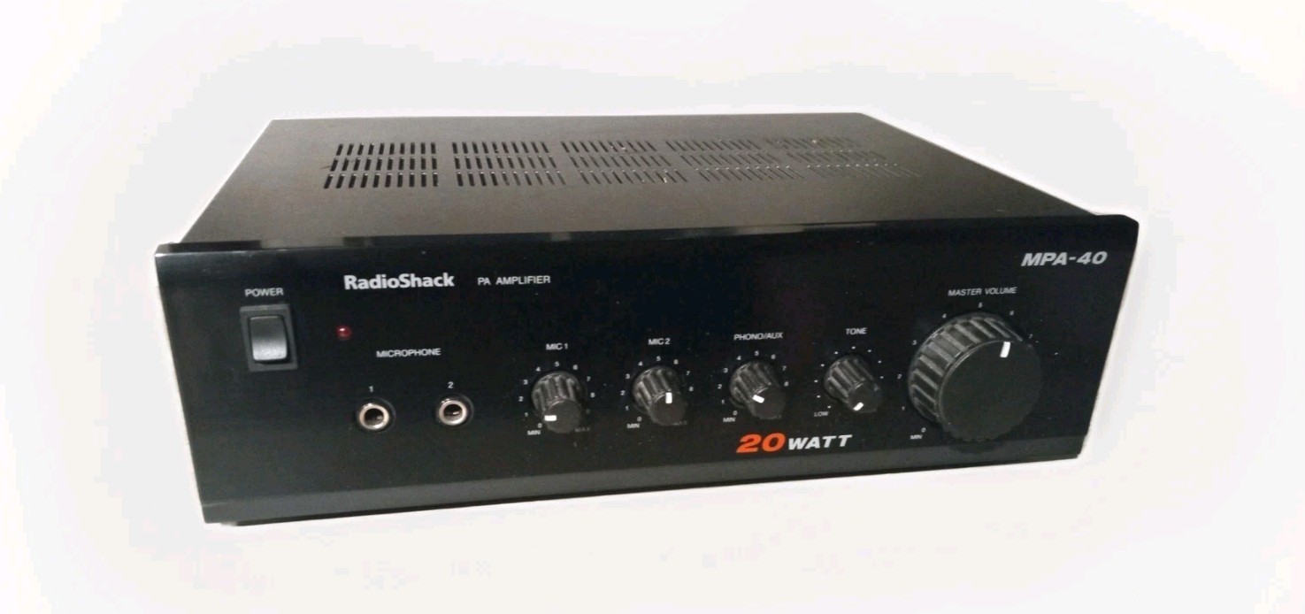 MPA-40 20 Watt PA System Amplifier  Power Amp - Aux/CD & Phono vg