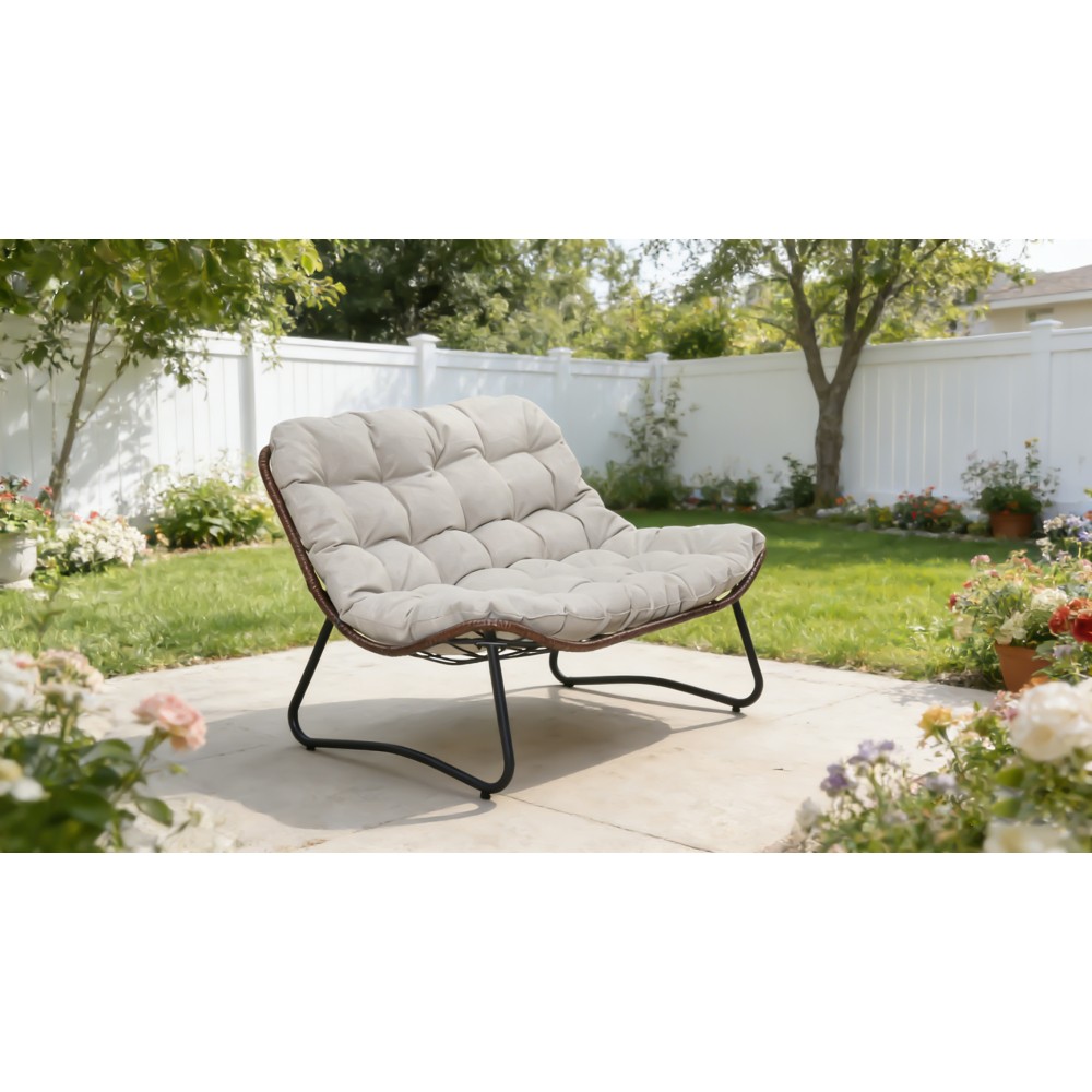 Sofa with Luxury Thick Cushion All Weather Outdoor Glider Bench