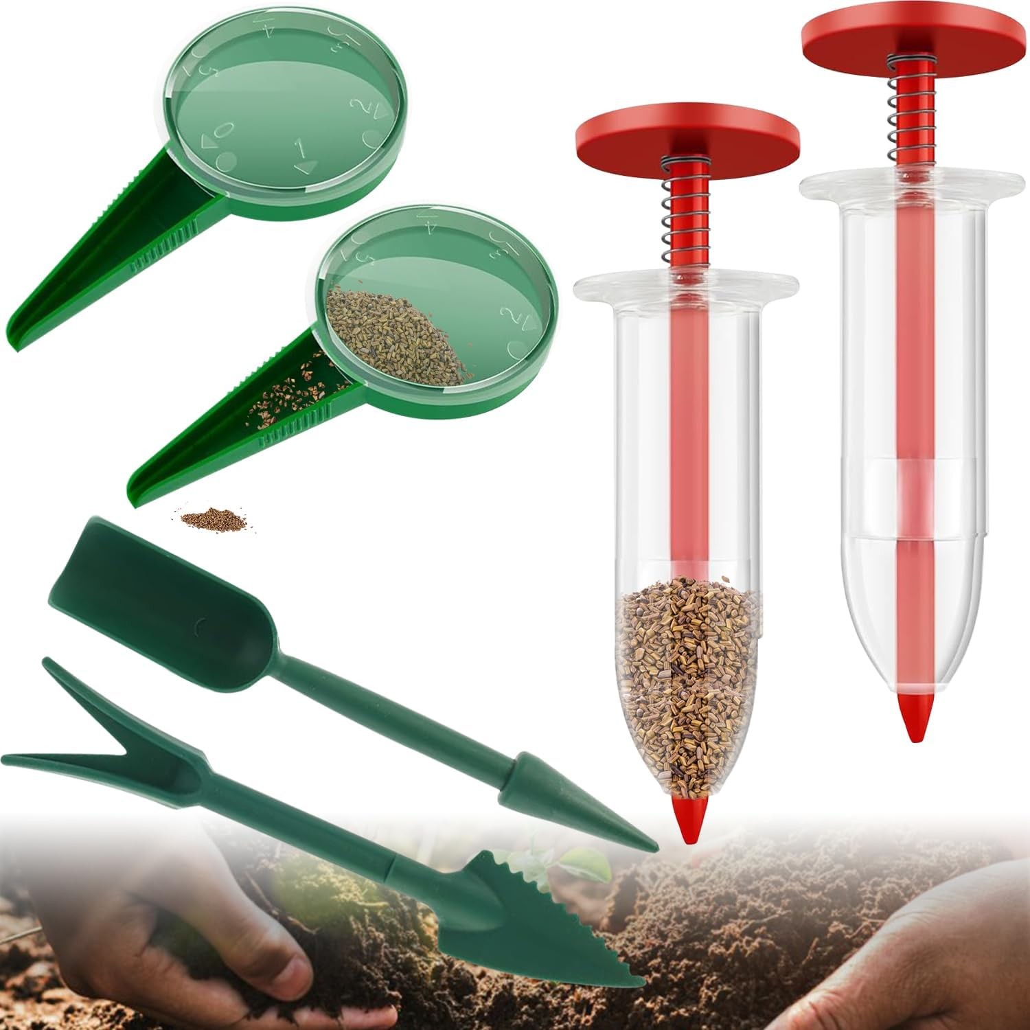 6 Pcs Mini Seed Spreader, Mini Sowing Seed Dispenser, Small Seed Planter Tool, M
