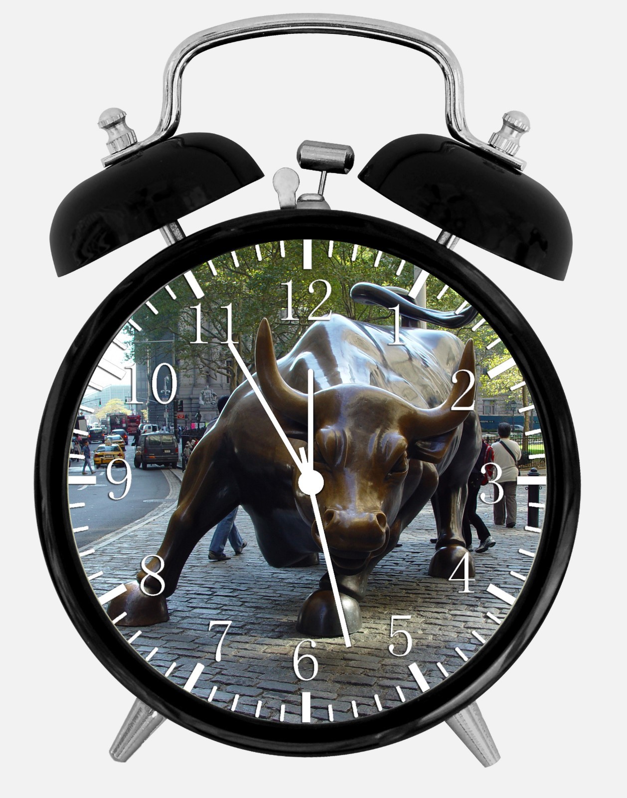 Charging Bull Alarm Desk Clock 3.75" Home or Office Decor X15 Nice For Gift