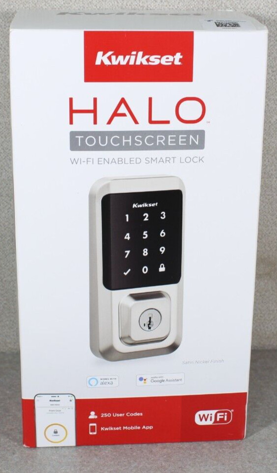 Kwikset Halo Wi-Fi Touchscreen Smart Lock- Satin Nickel (99390-001) NEW & SEALED