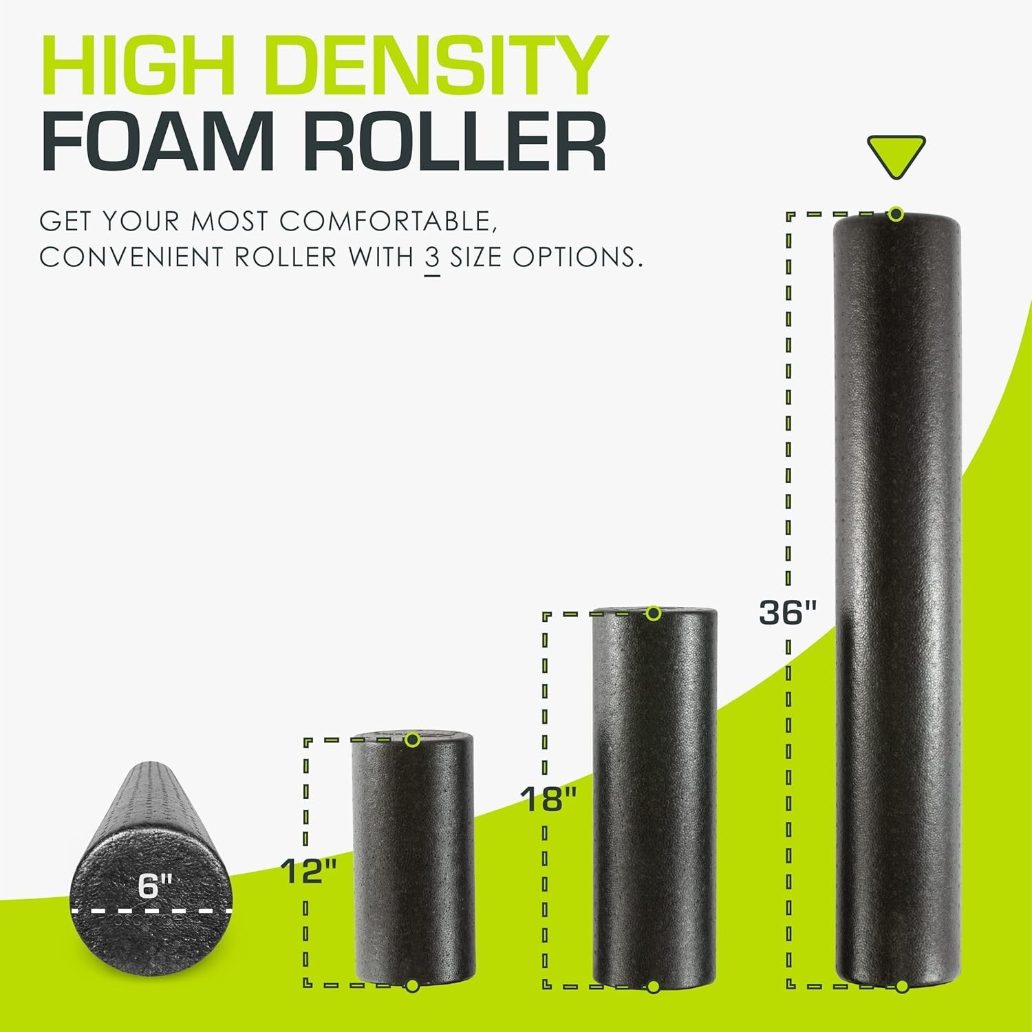 High Density Foam Rollers Long, Firm Full Body Athletic Massage Tool for Back...