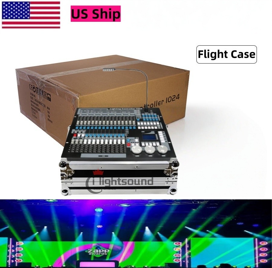 US DMX Console 1024 DMX Controller W/fly case For moving head /par/bar light