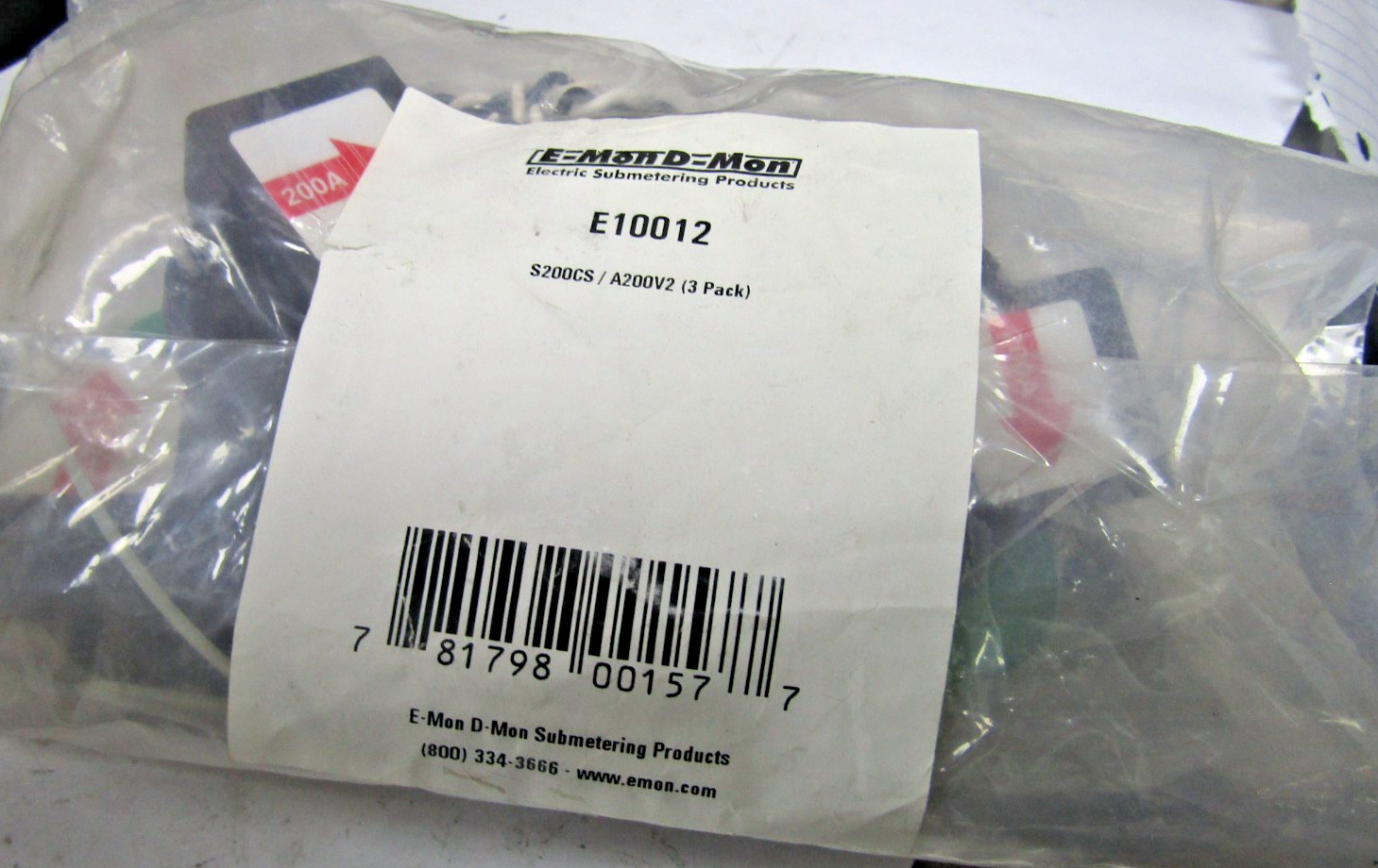 ✌️3) NEW E-MON D-MON E10012 SPLIT CORE CURRENT TRANSFORMERS S200CS LOT OF 3