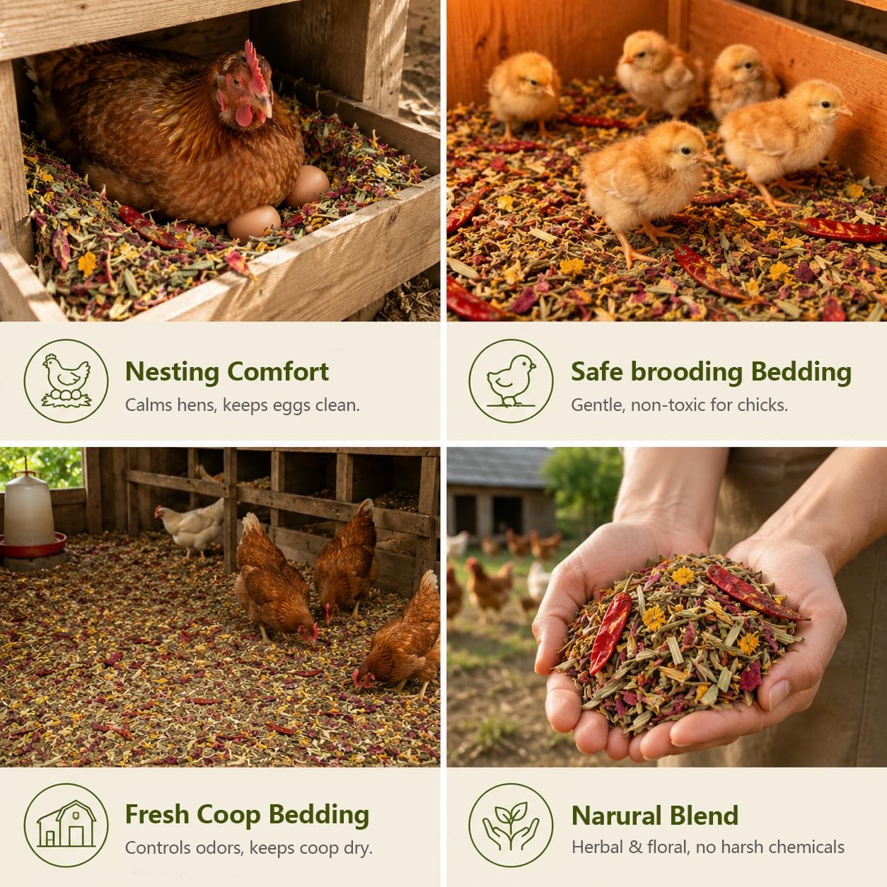 RAINFLOW Chicken Nesting Herbs 10oz Natural Dried Herb Blend for Nesting Box...