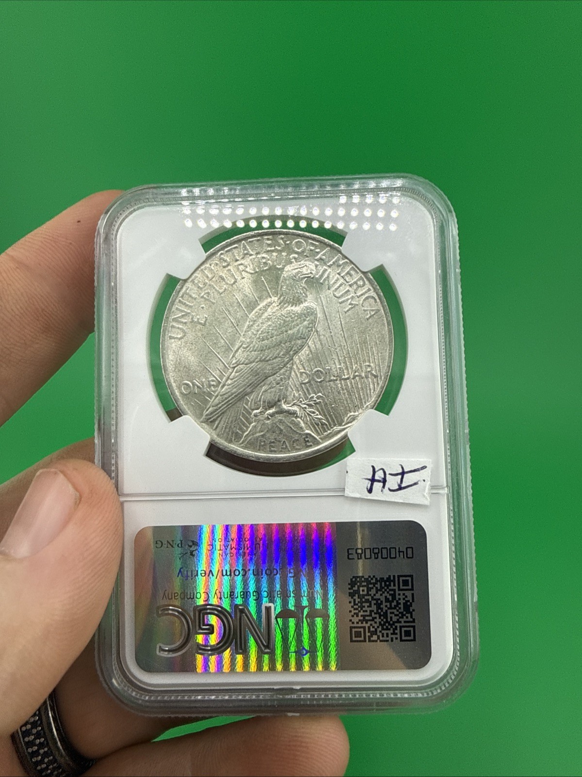 1923 Peace Silver Dollar MS62 NGC 100th Anniversary Flag Label Fire Multiple Ava