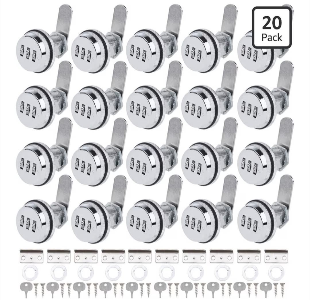 RealPlus Combination Cam Locks 3/4" Cylinder Cabinet Lock Security. 20 Pack.