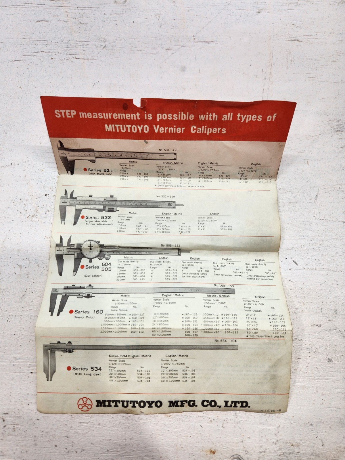 MITUTOYO 18" VERNIER CALIPERS INSIDE/OUTSIDE STAINLESS JAPAN With Case