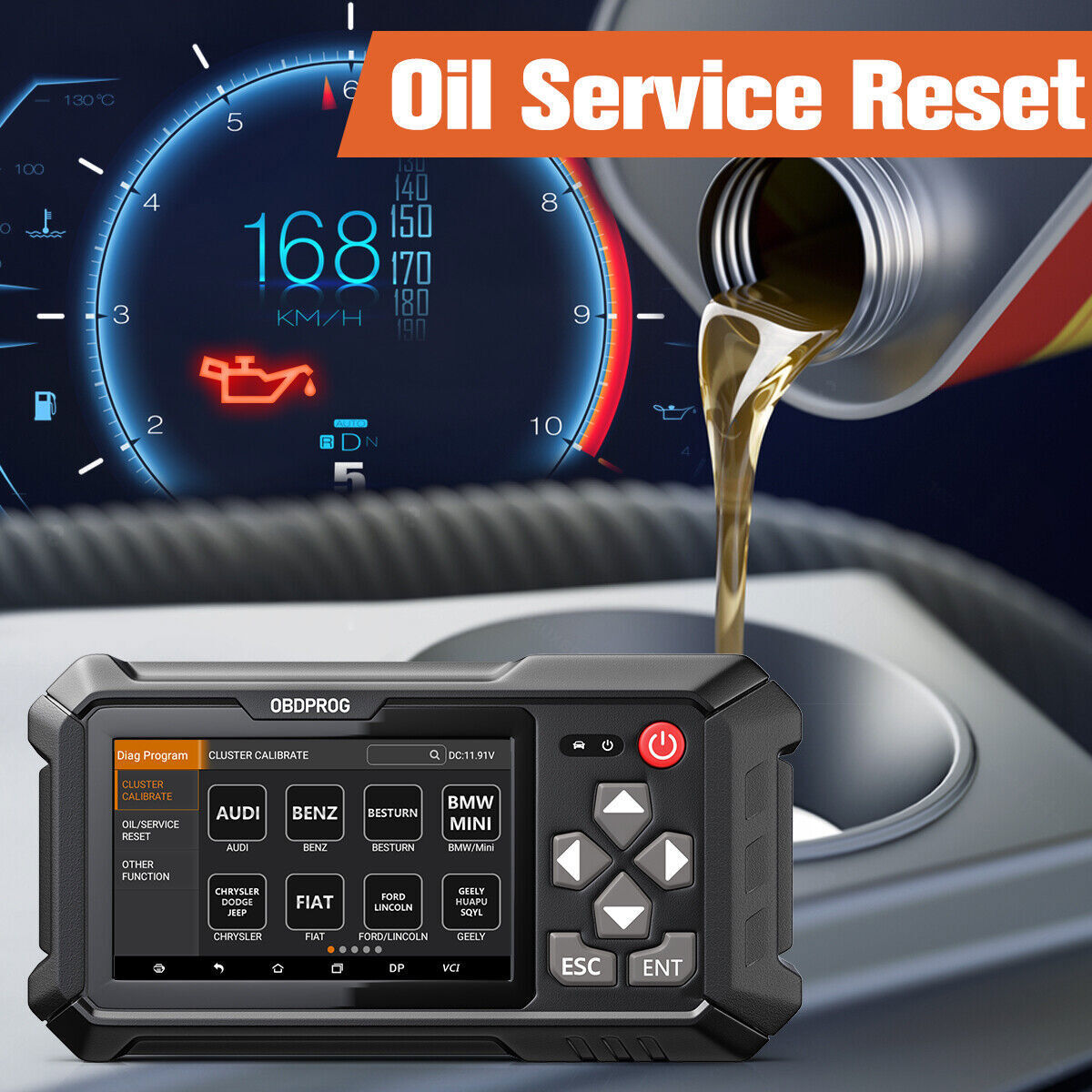 OBDPROG M500 Mileage Odometer Correction Diagnostic Oil Reset Tool Code Reader