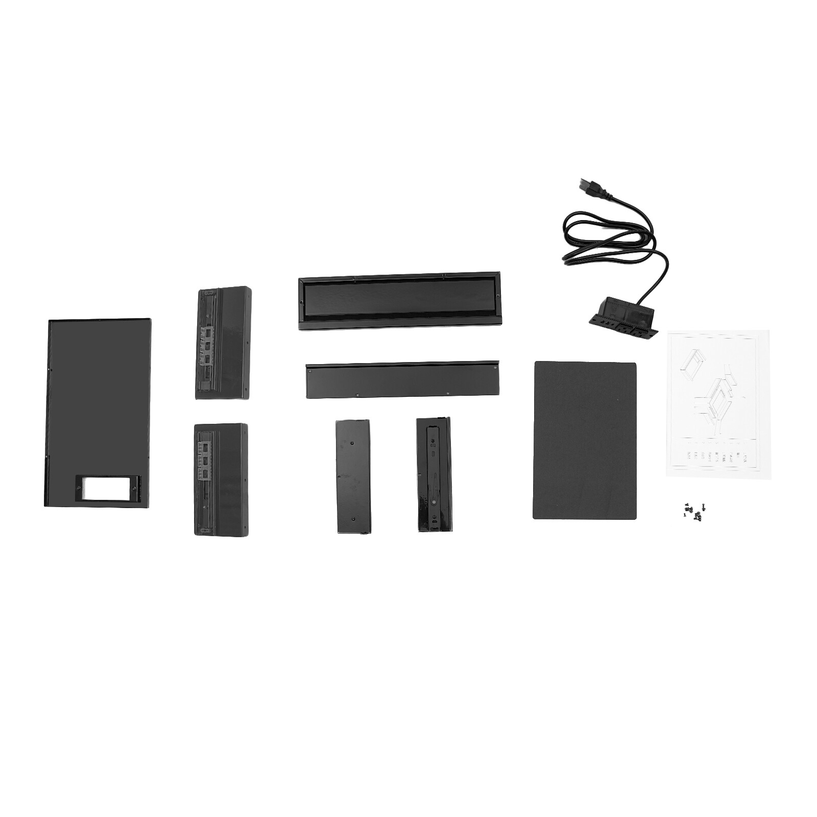Under Desk Mounted Sliding Pull-out Storage Drawer with Built-in Power Strip