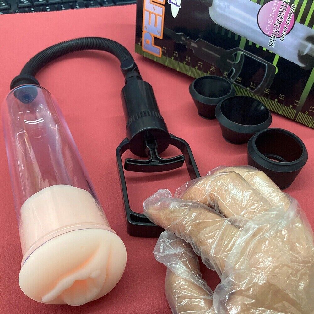 Vacuum Penis Pump Extension Penis Enhancement Enlargement Extender +4 Sleeves US