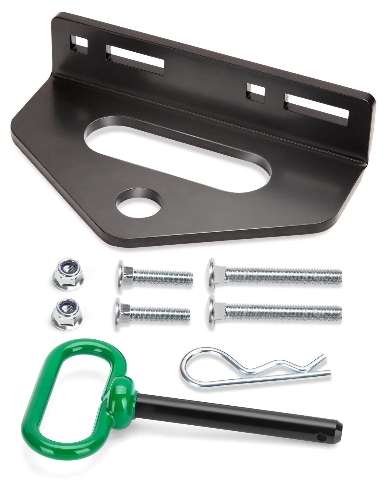 Zero Turn Trailer Hitch With Pin, and Black & Green